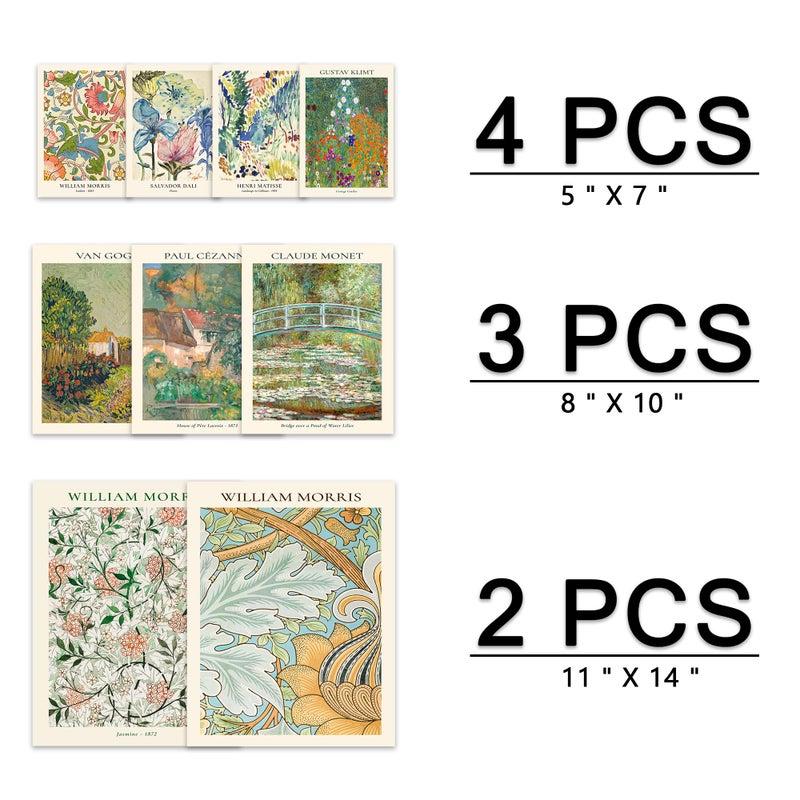 KONGSY Vintage Eclectic Wall Art Poster Prints,Set of 9 Vintage Wall Decor for Dorm Bedroom,Trendy Aesthetic Pictures for Teens Boys Girls, Maximalism Posters Wall Decorations - Image 2